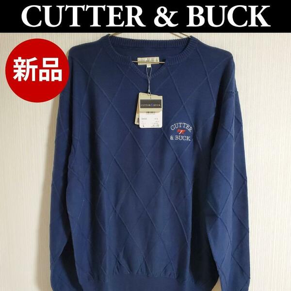 CUTTER&BUCK カッターアンドバック DESCENTE デサント セーター ネイビー 長袖 ゴルフ スポーツ ゴルフウェア メンズ サイズL【k90】