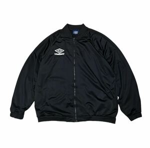 UMBRO Black Track Jacket アンブロ ブラックトラックジャケット 希少RARE レア 黒 ジャージトップス Jersey Tops Logo ロゴ刺繍 ポケ付き