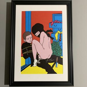 ■佐伯俊男■SMスナイパー1973年1月号掲載①/A4額装品/復刻画集/貴重イラスト/現代春画/エロティックアート A752