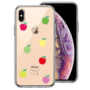 iPhoneX ケース iPhoneXS ケース リンゴ アップル 水玉 風 スマホケース ハイブリッド