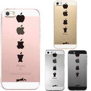 iPhone5 iPhone5s ケース クリア 食べられるリンゴ スマホケース ハード スマホケース ハード