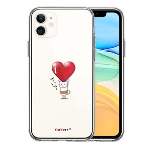 iPhone11 ケース クリア 猫 ネコ にゃんこ 腹巻 ハート スマホケース 側面ソフト 背面ハード ハイブリッド