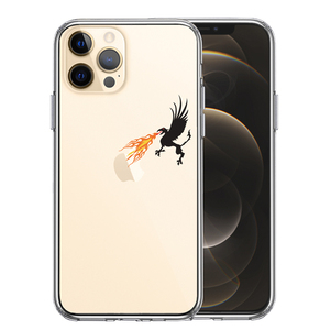 iPhone12Pro ケース クリア 幻獣 ドラゴン 焼きりんご スマホケース 側面ソフト 背面ハード ハイブリッド