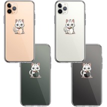 iPhone13Pro ケース クリア にゃんこ りんご なでなで スマホケース 側面ソフト 背面ハード ハイブリッド_画像2