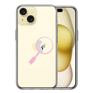 iPhone15 ケース クリア よく見たら パンダ 小走り中! スマホケース 側面ソフト 背面ハード ハイブリッド