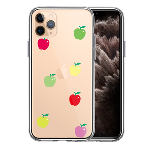 iPhone11pro ケース クリア リンゴ アップル 水玉 風 スマホケース 側面ソフト 背面ハード ハイブリッド