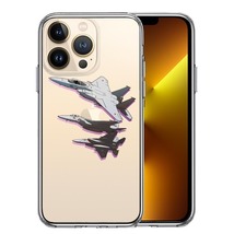 iPhone13Pro ケース クリア 戦闘機 F-15J 編隊飛行 ブレイク スマホケース 側面ソフト 背面ハード ハイブリッド_画像1