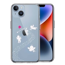 iPhone14 ケース クリア 天の川 ハート エンジェル スマホケース 側面ソフト 背面ハード ハイブリッド_画像1