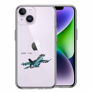 iPhone14 ケース クリア 航空自衛隊 JASDF F-2A 戦闘機 スマホケース 側面ソフト 背面ハード ハイブリッド