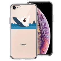 iPhone8 ケース クリア 鮫 サメ りんご パックン スマホケース 側面ソフト 背面ハード ハイブリッド_画像1