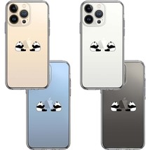 iPhone13Pro ケース クリア 双子 パンダ りんご モグモグ スマホケース 側面ソフト 背面ハード ハイブリッド_画像2