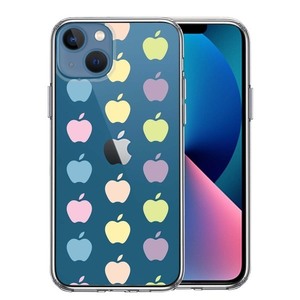 iPhone13 ケース クリア 林檎 りんご apple 水玉 スマホケース 側面ソフト 背面ハード ハイブリッド