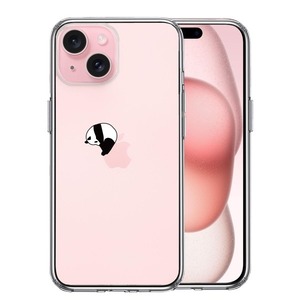 iPhone15Plus ケース クリア パンダ panda 跳び箱 体操 スマホケース 側面ソフト 背面ハード ハイブリッド