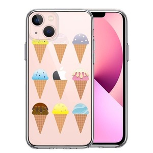 iPhone13mini ケース クリア アイスクリーム スマホケース 側面ソフト 背面ハード ハイブリッド