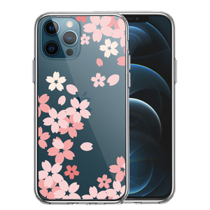 iPhone12Pro ケース クリア 桜 スマホケース 側面ソフト 背面ハード ハイブリッド