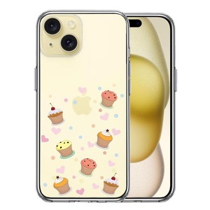 iPhone15 ケース クリア カップケーキ 3 スマホケース 側面ソフト 背面ハード ハイブリッド