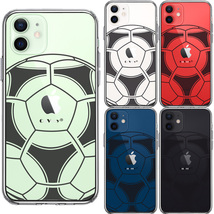 iPhone12mini ケース クリア サッカーボール I Love Soccer スマホケース 側面ソフト 背面ハード ハイブリッド_画像2