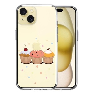 iPhone15 ケース クリア カップケーキ 2 スマホケース 側面ソフト 背面ハード ハイブリッド