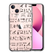 iPhone13 ケース クリア ヒエログリフ 象形文字 黒 スマホケース 側面ソフト 背面ハード ハイブリッド_画像1