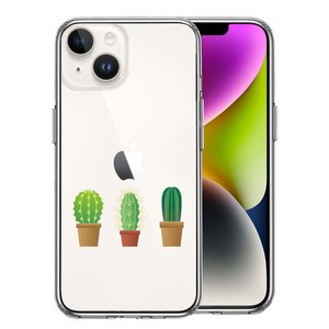 iPhone14Plus ケース クリア サボテン 多肉植物 スマホケース 側面ソフト 背面ハード ハイブリッド