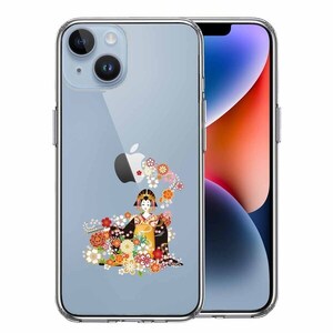 iPhone14 ケース クリア 花魁 2 スマホケース 側面ソフト 背面ハード ハイブリッド