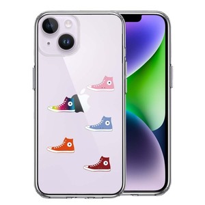 iPhone14 ケース クリア シェル スニーカー スマホケース 側面ソフト 背面ハード ハイブリッド