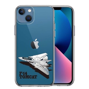 iPhone13mini ケース クリア 米軍 F-14 トムキャット スマホケース 側面ソフト 背面ハード ハイブリッド