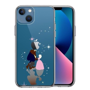 iPhone13mini ケース クリア 美女と野獣 スマホケース 側面ソフト 背面ハード ハイブリッド