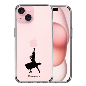 iPhone15Plus ケース クリア フラメンコ スマホケース 側面ソフト 背面ハード ハイブリッド