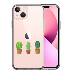 iPhone13 ケース クリア サボテン 多肉植物 スマホケース 側面ソフト 背面ハード ハイブリッド