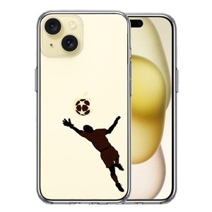iPhone15Plus ケース クリア サッカー スーパーセーブ スマホケース 側面ソフト 背面ハード ハイブリッド