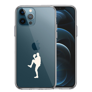 iPhone12Pro ケース クリア 野球 ピッチャー ホワイト スマホケース 側面ソフト 背面ハード ハイブリッド