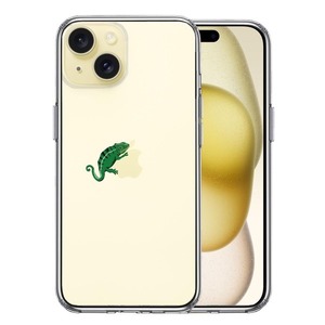 iPhone15Plus ケース クリア カメレオン 2 爬虫類 スマホケース 側面ソフト 背面ハード ハイブリッド