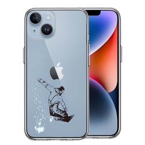 iPhone14 ケース クリア アクロバティックスノーボード スマホケース 側面ソフト 背面ハード ハイブリッド