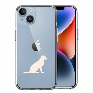 iPhone14Plus ケース クリア 犬 ラブラドールレトリバー２ 白 スマホケース 側面ソフト 背面ハード ハイブリッド