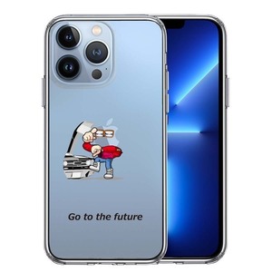 iPhone13Pro ケース クリア 映画パロディ go to the future スマホケース 側面ソフト 背面ハード ハイブリッド