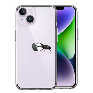 iPhone14 ケース クリア クワガタムシ 2 昆虫 スマホケース 側面ソフト 背面ハード ハイブリッド