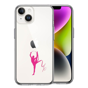 iPhone14Plus ケース クリア 新体操 リボン スマホケース 側面ソフト 背面ハード ハイブリッド
