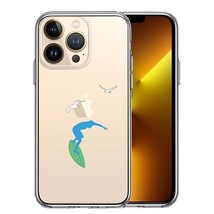 iPhone13Pro ケース クリア サーファー カモメ スマホケース 側面ソフト 背面ハード ハイブリッド_画像1