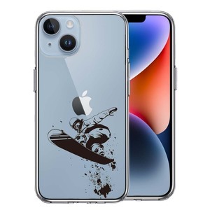 iPhone14Plus ケース クリア スノーボード　女子2 スマホケース 側面ソフト 背面ハード ハイブリッド