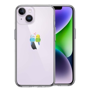 iPhone14 ケース クリア インコ カップル LOVE ラブ スマホケース 側面ソフト 背面ハード ハイブリッド