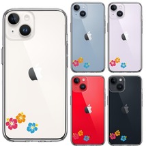 iPhone14Plus ケース クリア ちっちゃい ハイビスカス スマホケース 側面ソフト 背面ハード ハイブリッド_画像2