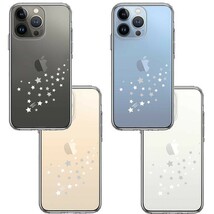 iPhone13Pro ケース クリア 流れ星 ホワイト スマホケース 側面ソフト 背面ハード ハイブリッド_画像2