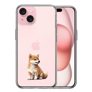 iPhone15 ケース クリア わんこ 柴犬 パピー スマホケース 側面ソフト 背面ハード ハイブリッド