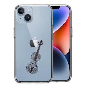 iPhone14 ケース クリア ヴァイオリン スマホケース 側面ソフト 背面ハード ハイブリッド