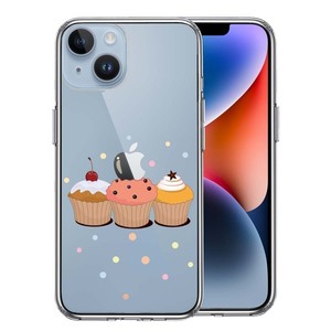 iPhone14 ケース クリア カップケーキ 2 スマホケース 側面ソフト 背面ハード ハイブリッド