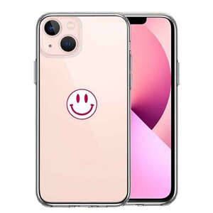 iPhone13 ケース クリア にこちゃん スマイル マーク スマホケース 側面ソフト 背面ハード ハイブリッド