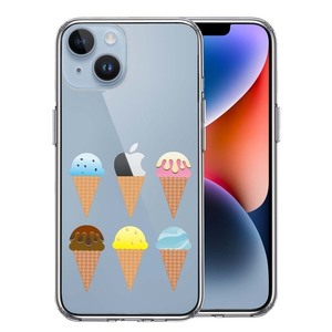 iPhone14Plus ケース クリア アイスクリーム スマホケース 側面ソフト 背面ハード ハイブリッド