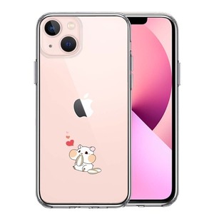 iPhone13mini ケース クリア ジャケット ハムスター ハート スマホケース 側面ソフト 背面ハード ハイブリッド