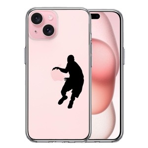 iPhone15 ケース クリア バスケットボール ドリブル スマホケース 側面ソフト 背面ハード ハイブリッド